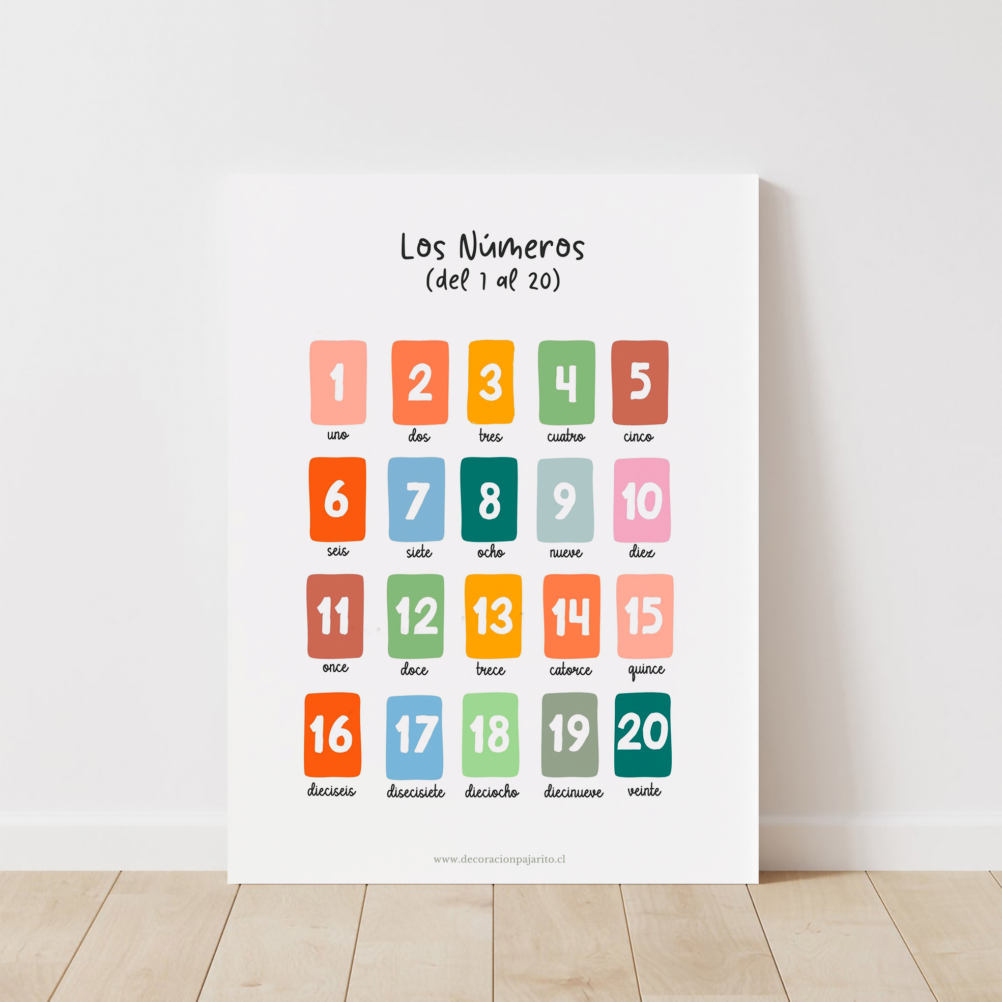 Cuadro aprendizaje Kids Números del 1 al 20 1