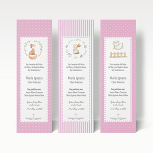 Santitos Bautizo animales rosados