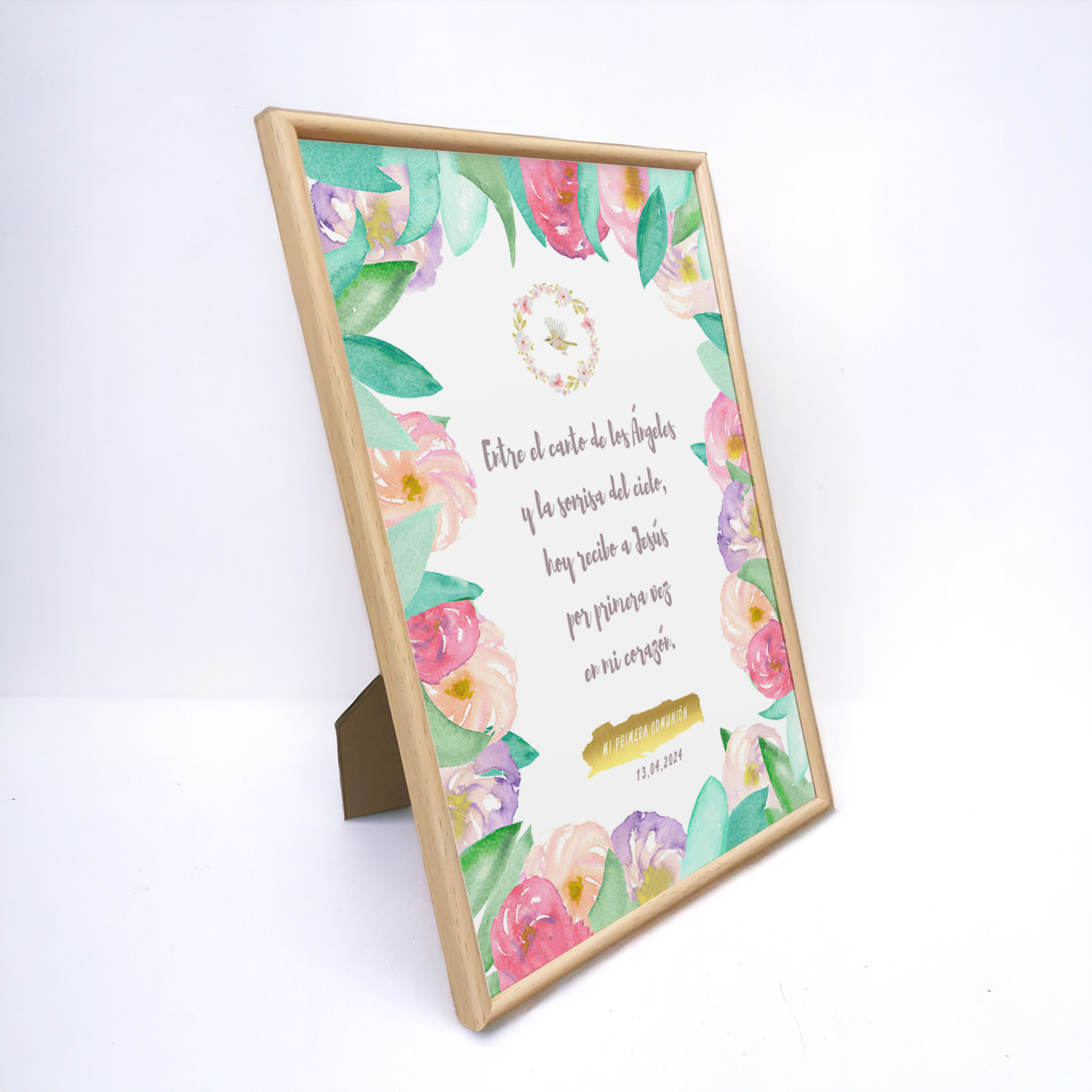 Cuadro Religioso Personalizable Floral 2