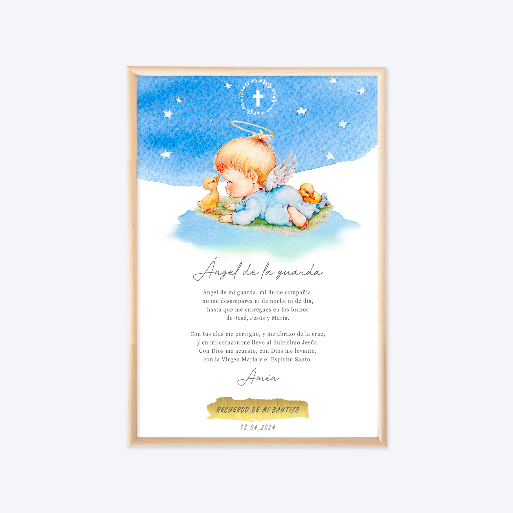 Cuadro Religioso Personalizable Angelito 1