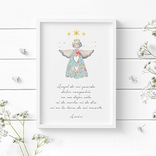 Ángel de la guarda túnica floral