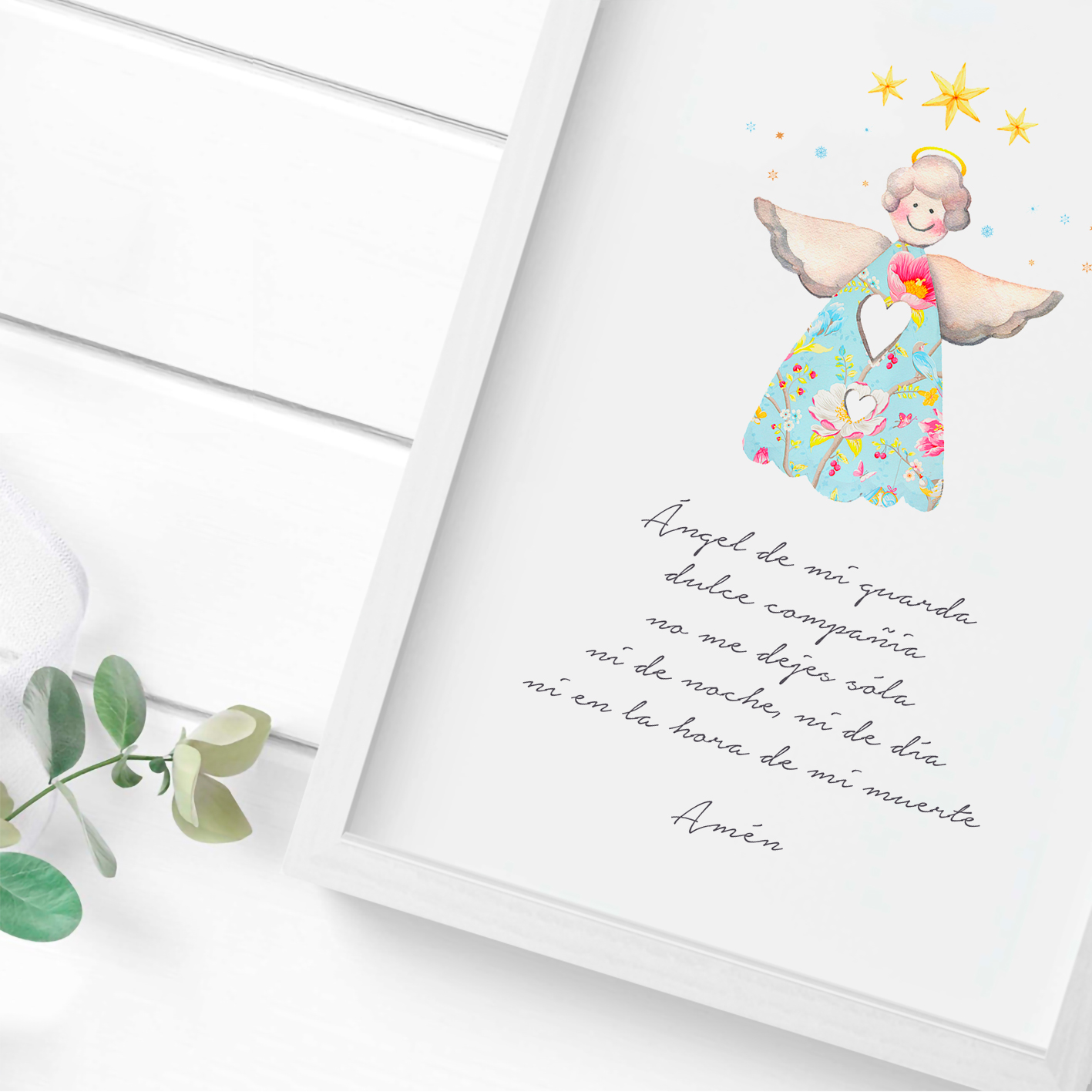 Ángel de la guarda túnica floral 2