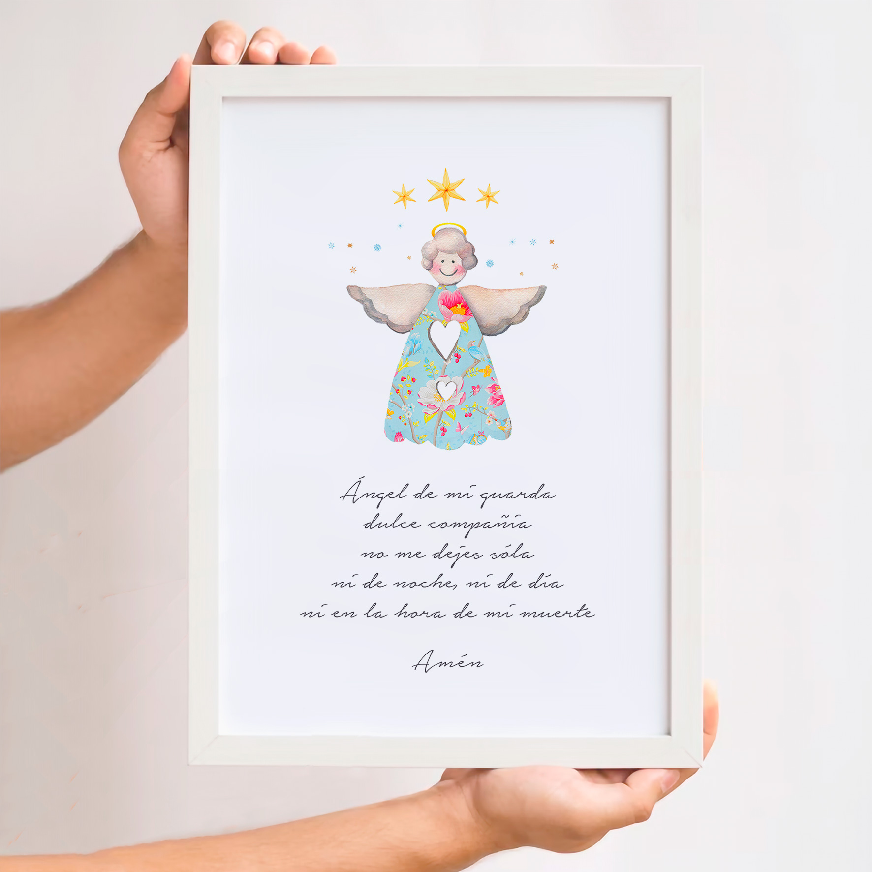 Ángel de la guarda túnica floral 3