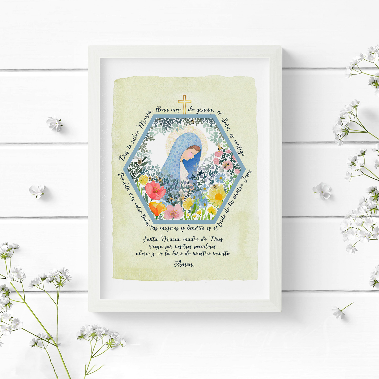 Cuadro Oración Virgen Ave María 4