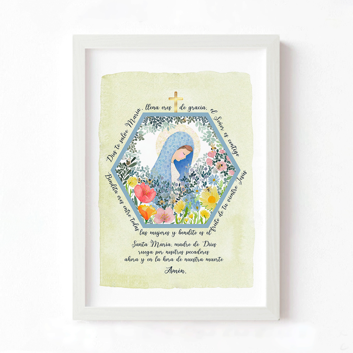 Cuadro Oración Virgen Ave María 1