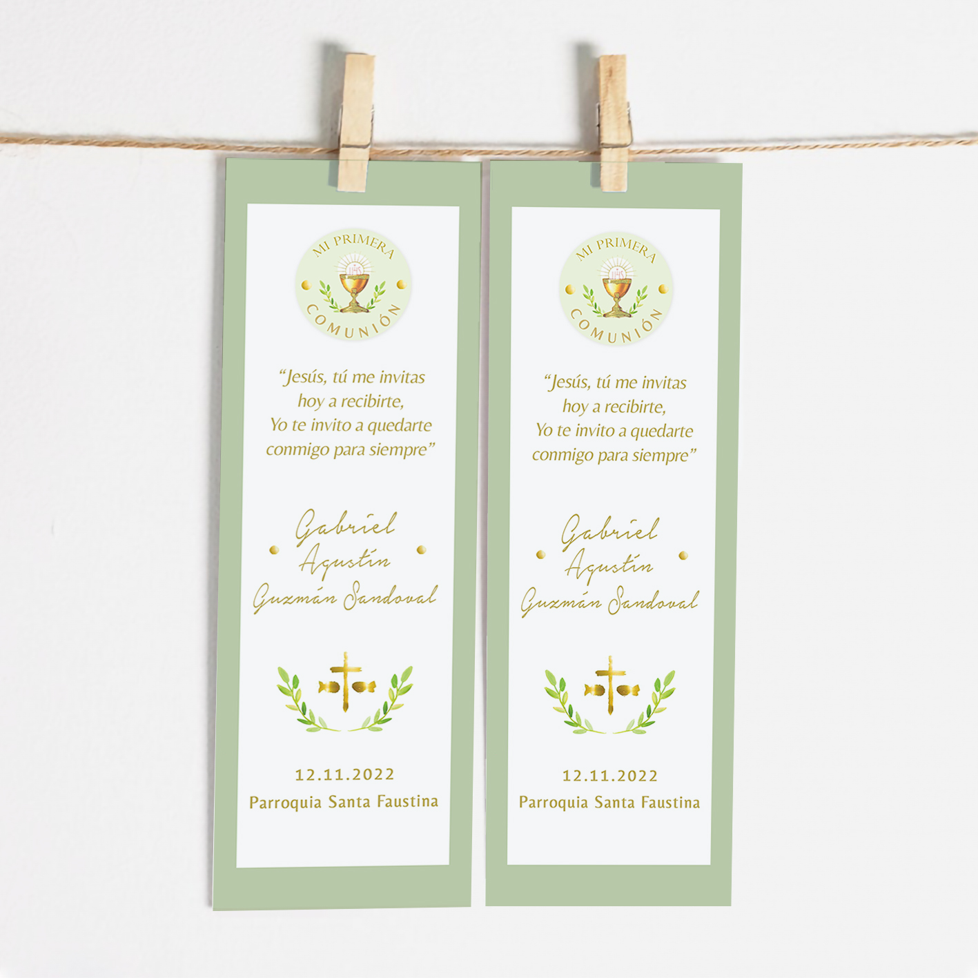 Santitos Primera Comunión Verde Olivo 1