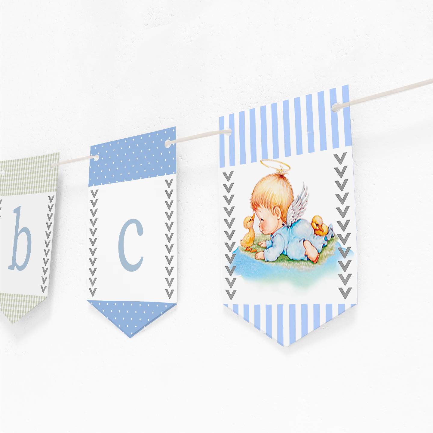 Banderín personalizable angelitos 3