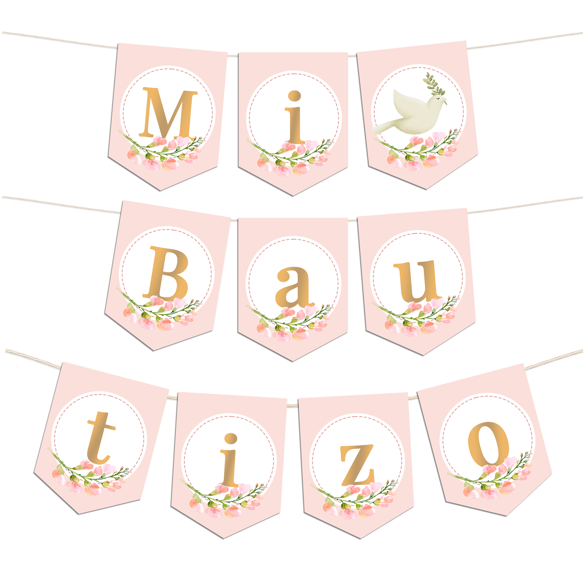 Banderín mi bautizo guirnalda niña 2