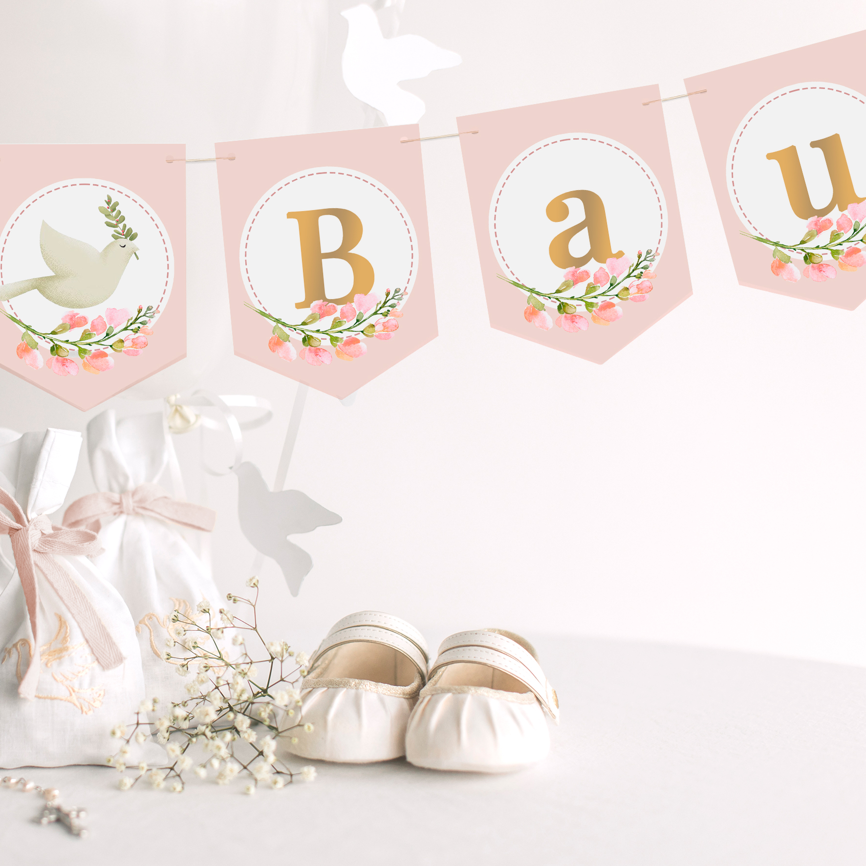 Banderín mi bautizo guirnalda niña 1