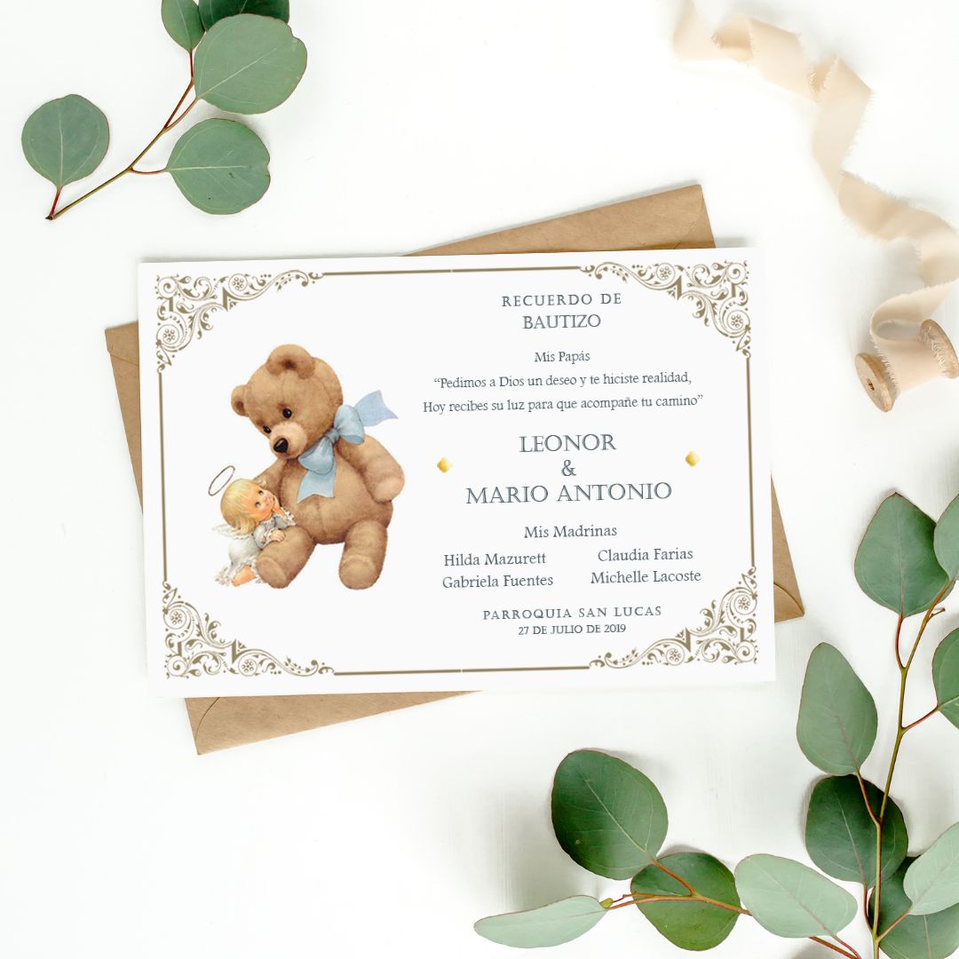 Santitos Bautizo Osito Vintage 1