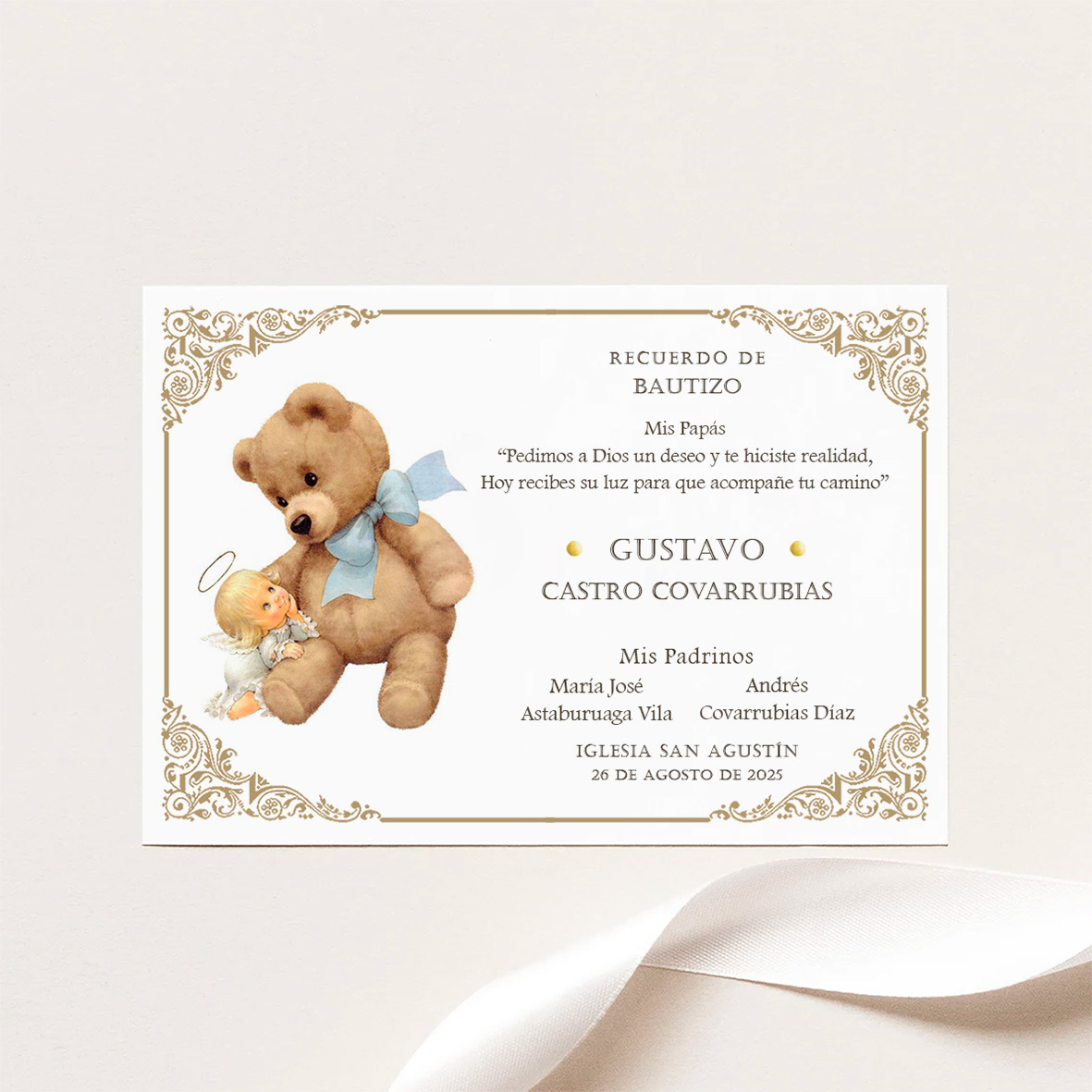 Santitos Bautizo Osito Vintage 3