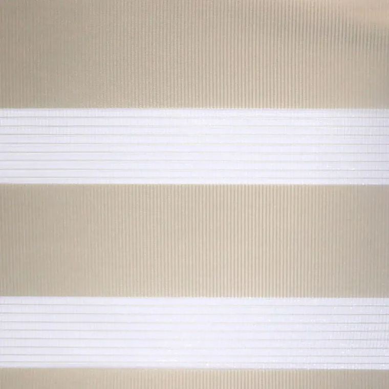 Cortinas roller duo zebra motorizadas color beige + control remoto marca rollux 1
