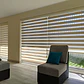 Cortinas roller duo zebra motorizadas color beige + control remoto marca rollux - Miniatura 3