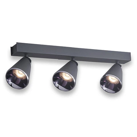 Lámpara Decorativa de Techo-Aplique Negra, 36W, Tres Tonos, Vulcano A-N-3, LUCERNA