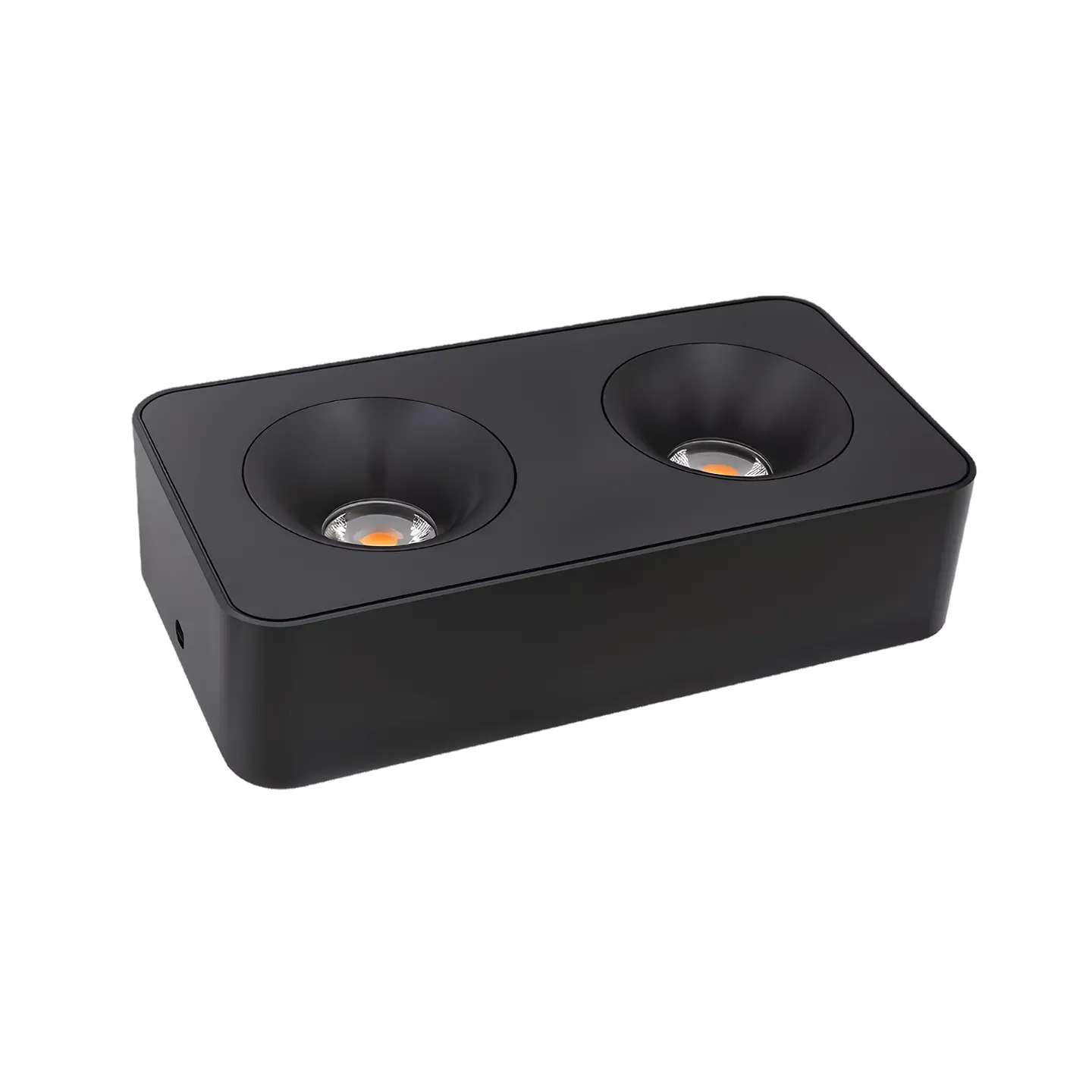 Lámpara Superficial Rectangular, 24W, Tres Tonos, 2 Spots, Negro, LUCERNA 1