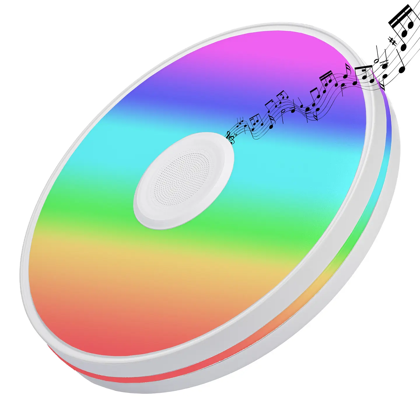Lámpara Decorativa de Techo(Plafón) RGB con Parlante Bluetooth, 36W, Tres Tonos, Sonic, LUCERNA 1