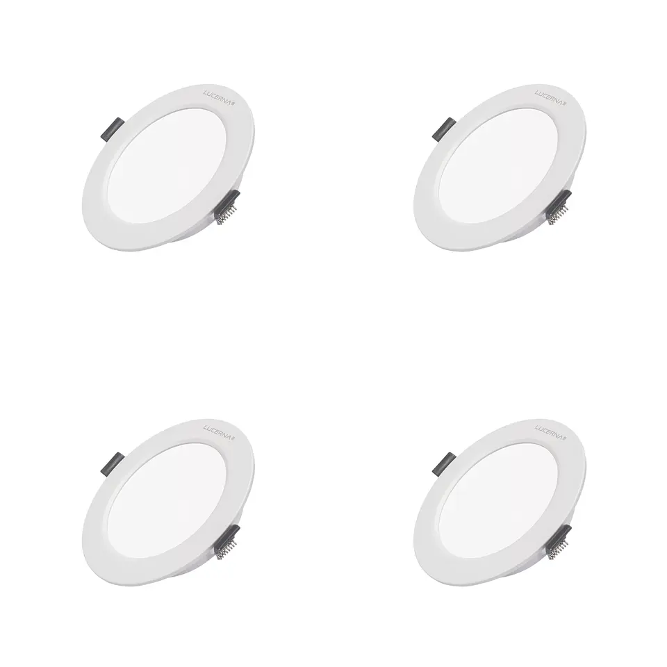 4 Pack Panel DOB Empotrable Redondo 4″, 6W, 6500K, Compact Lumen, LUCERNA 1