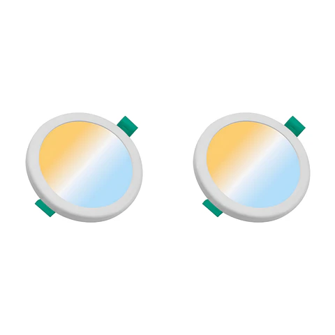 2 Pack Panel Ajustable Redondo 4” 8W, Tres Tonos, LUCERNA