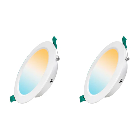 2 Pack Panel Empotrable Redondo 5″, 9W, Tres Tonos, CompactLumen, LUCERNA