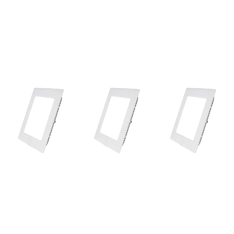 3 Pack Panel Empotrable Cuadrado 4″, 6W, 6500K, Línea Clásica, LUCERNA