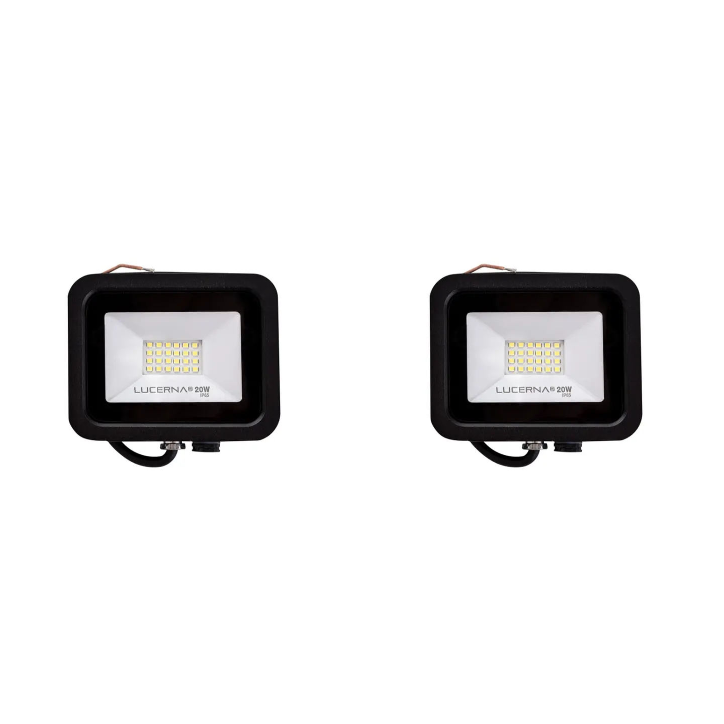 2 Pack Reflector Compacto SMD Negro, 20W, 3000K, LUCERNA 1