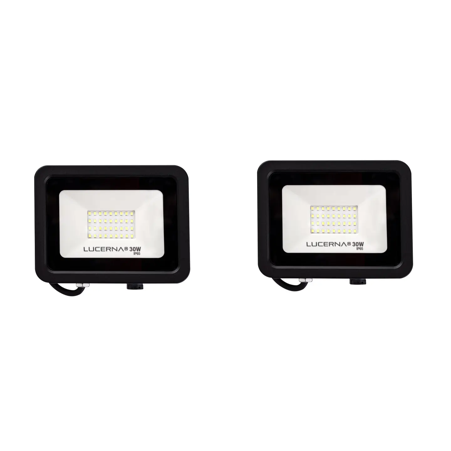 2 Pack Reflector Compacto SMD Negro, 30W, 3000K, LUCERNA 1