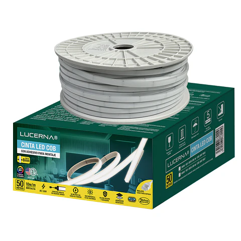 Cinta LED COB 8mm x 50Mts Luz Fría - LUCERNA