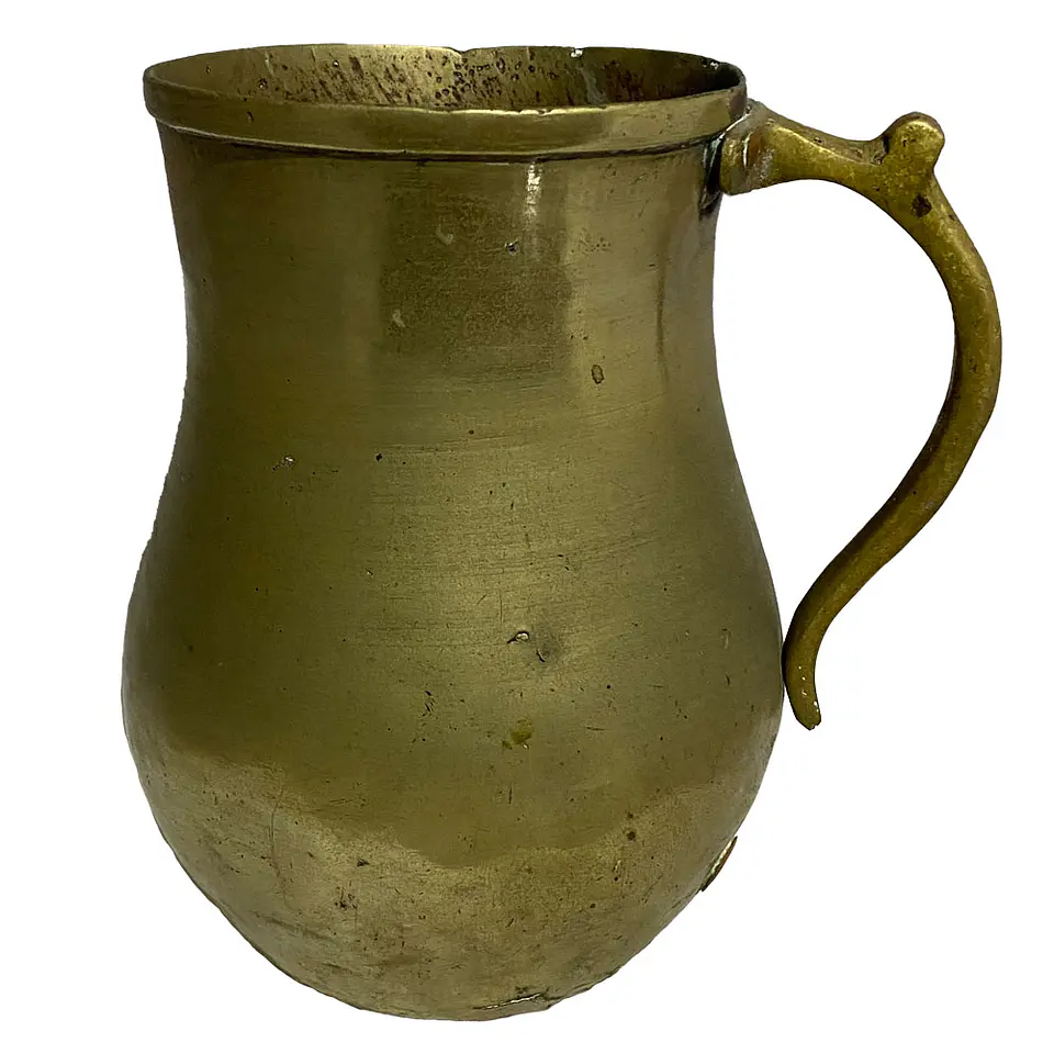 Jarra Chocolatera de Bronce con Asa Esculpida 1