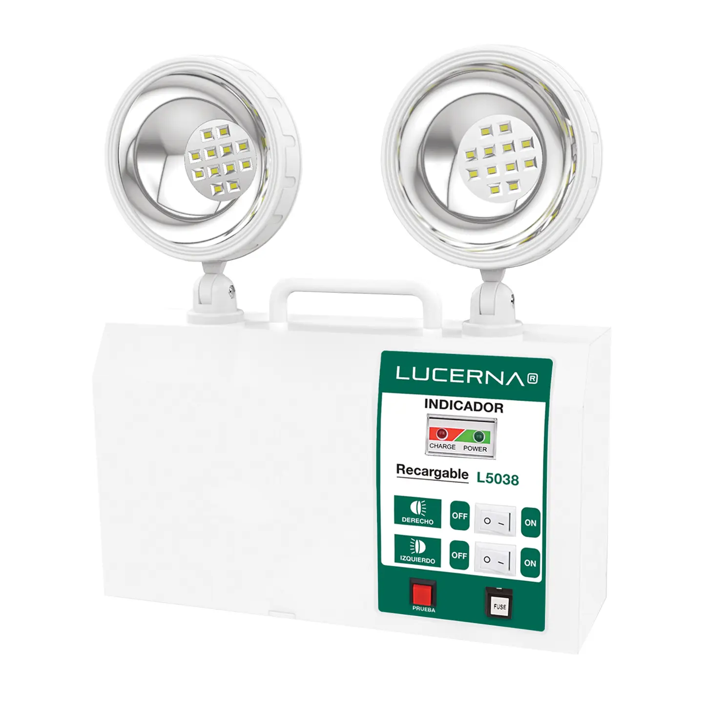Lámpara de Emergencia  Superficial Doble Foco, 2 x 1.2W, LUCERNA 1