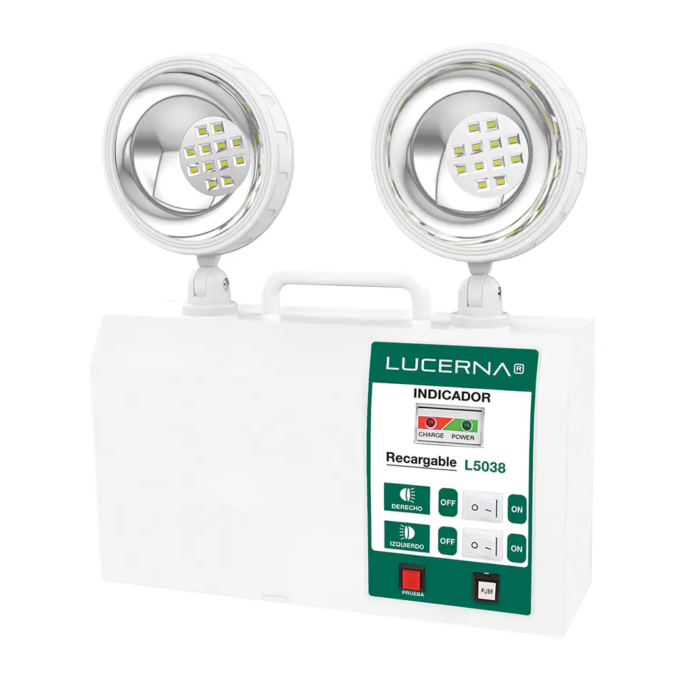Lámpara de Emergencia  Superficial Doble Foco, 2 x 1.2W, LUCERNA 1