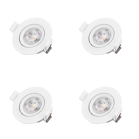 4 Pack Bombillo Tipo Spot Redondo Dirigible, 3W, 3000K, LUCERNA