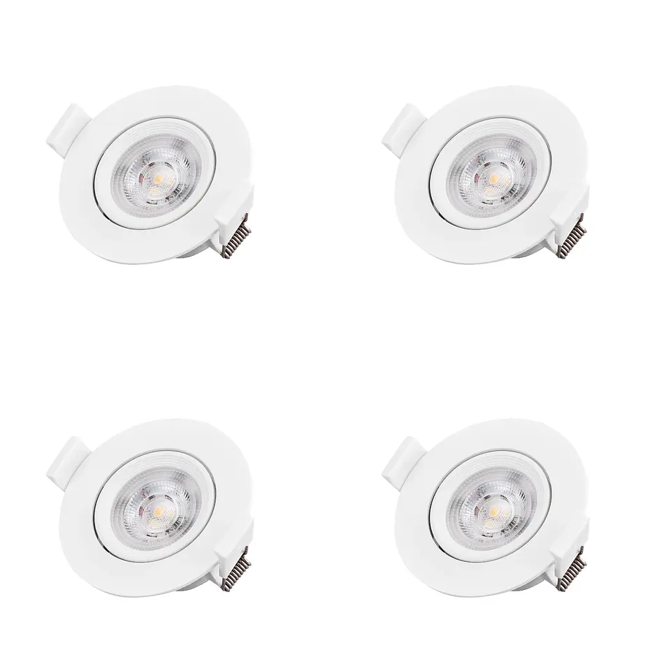 4 Pack Bombillo Tipo Spot Redondo Dirigible, 3W, 3000K, LUCERNA 1