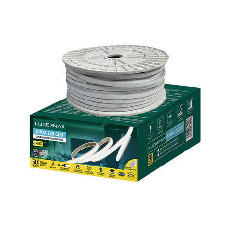 Cinta LED COB 8mm, Rollo 50m, 6500K, LUCERNA
