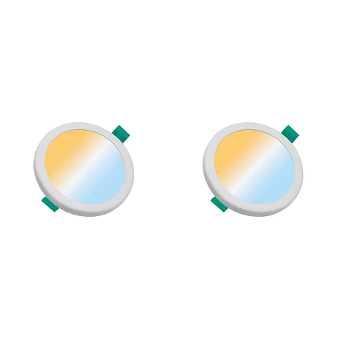 2 Pack Panel Ajustable Redondo 3” 6W, Tres Tonos, LUCERNA