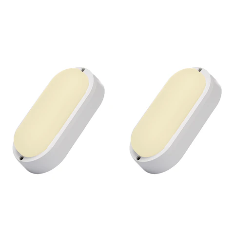 2 Pack Vapoleta Ovalada 17.5×9.6cm, 12W, 3000K, LUCERNA