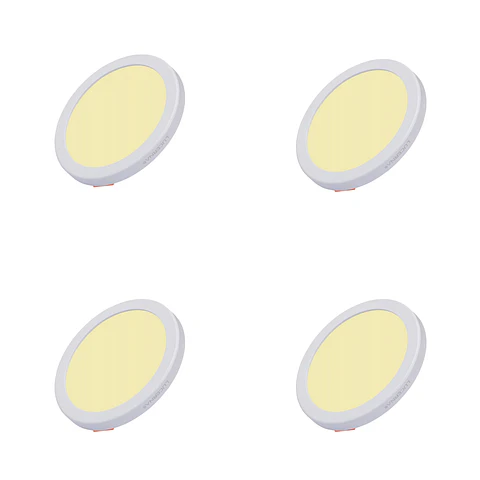 4 Pack Panel Empotrable Redondo Ajustable 3″, 6W, 3000K, LUCERNA