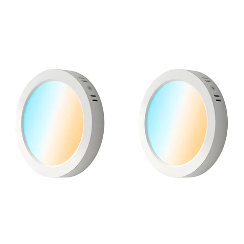 2 Pack Panel Superficial Redondo  6″, 12W, Tres Tonos, CompactLumen, LUCERNA