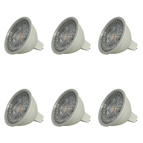 6 Pack Bombillo Dicroico Bi-pin GU5.3, 8W, 4000K, LUCERNA