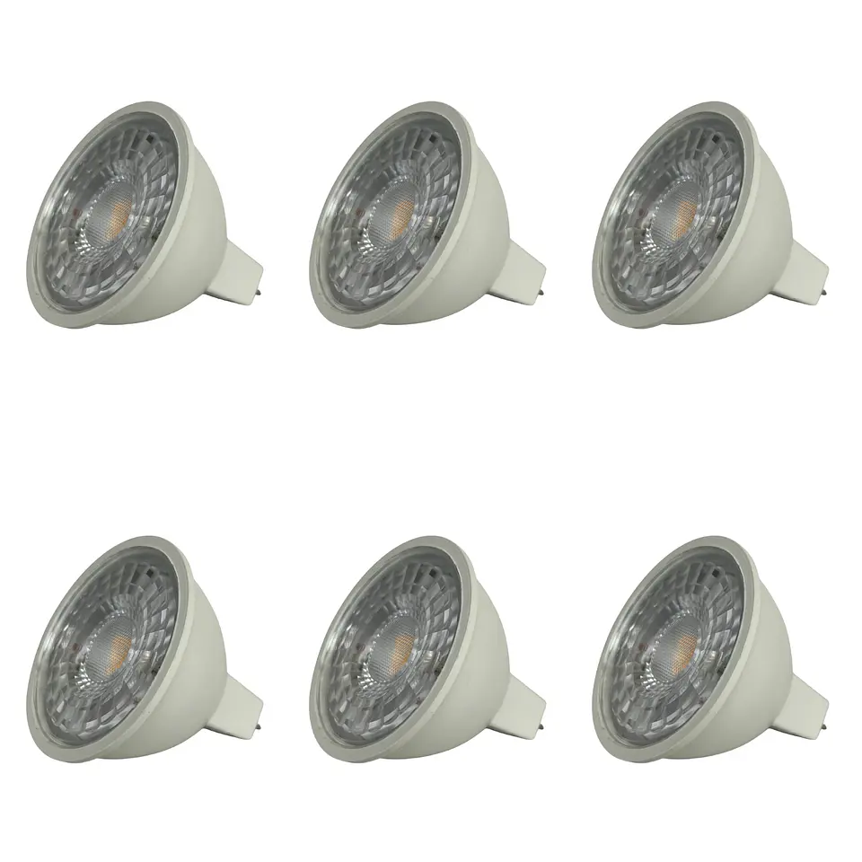 6 Pack Bombillo Dicroico Bi-pin GU5.3, 8W, 4000K, LUCERNA 1