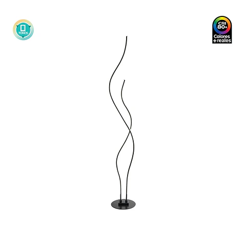 Lámpara Decorativa de Piso Negra, 42W, 3 Tonos, Pacific, LUCERNA