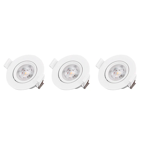 3 Pack Bombillo Spot Redondo Dirigible, 7W, Tres Tonos, LUCERNA