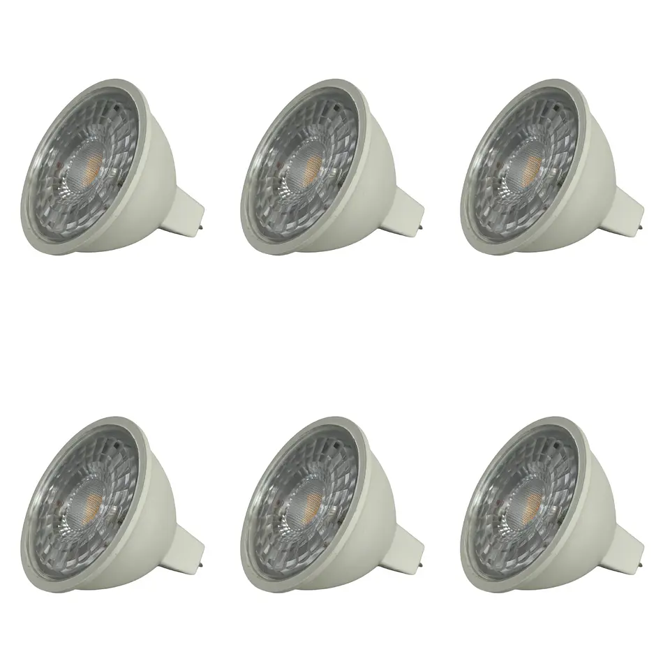 6 Pack Bombillo Dicroico Bi-pin GU5.3, 8W, 6500K, LUCERNA 1