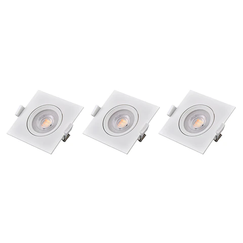 3 Pack Bombillo Spot Cuadrado Dirigible, 7W, Tres Tonos, LUCERNA
