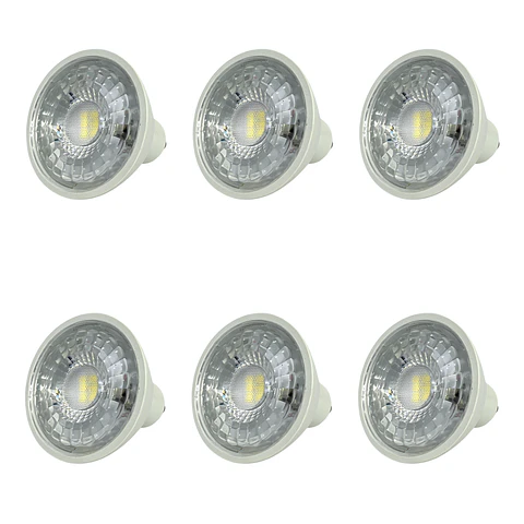 6 Pack Bombillo Dicroico GU10, 5W, 3000K, LUCERNA