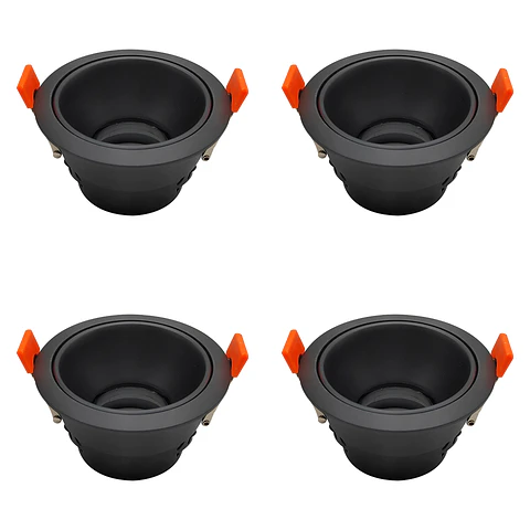 4 Pack Aro Empotrable para Spot c/Sócate GU10, Negro, LUCERNA