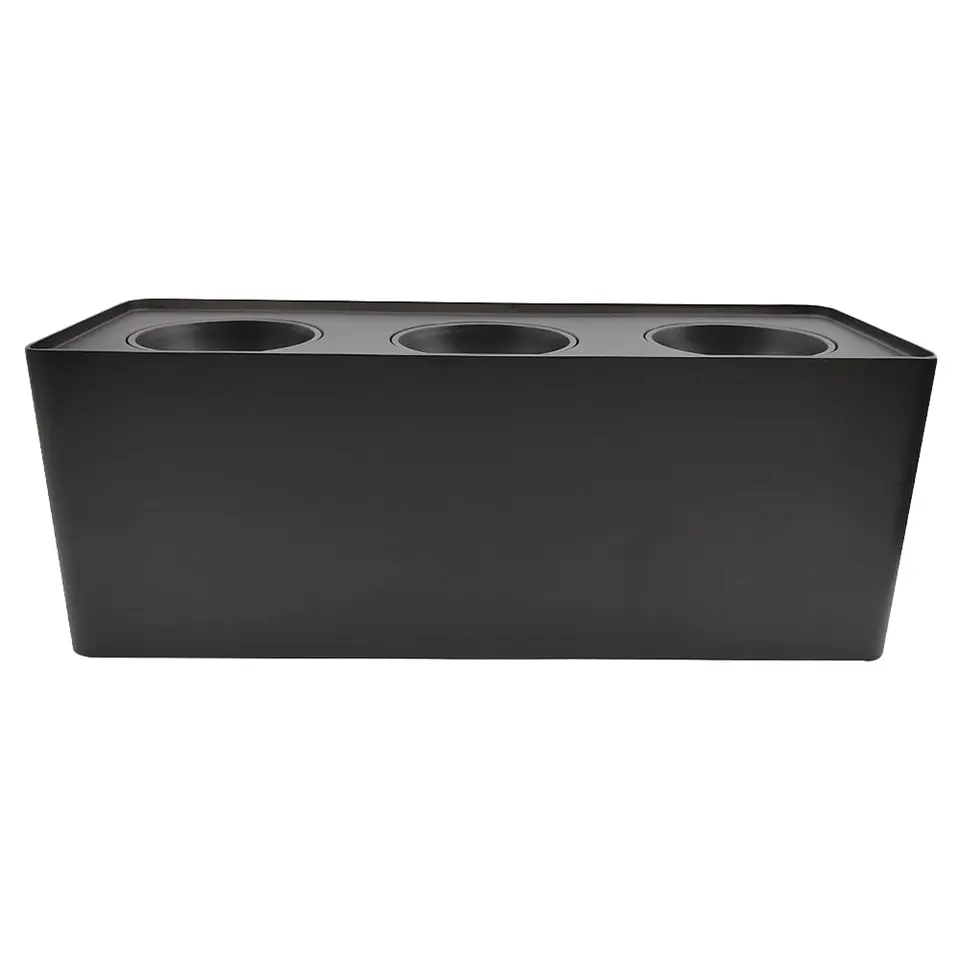 Lámpara Superficial tipo Block, 3 Spots, s/bombillo, Negro, LUCERNA 1