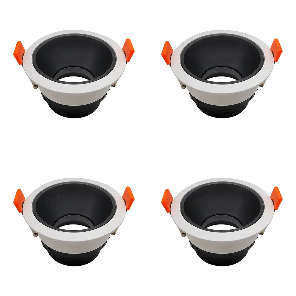 4 Pack Aro Empotrable para Spot c/Sócate GU10, Blanco/Negro, LUCERNA 1