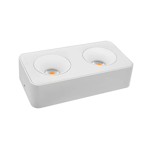 Lámpara Superficial Rectangular, 24W, Tres Tonos, 2 Spots, Blanco, LUCERNA