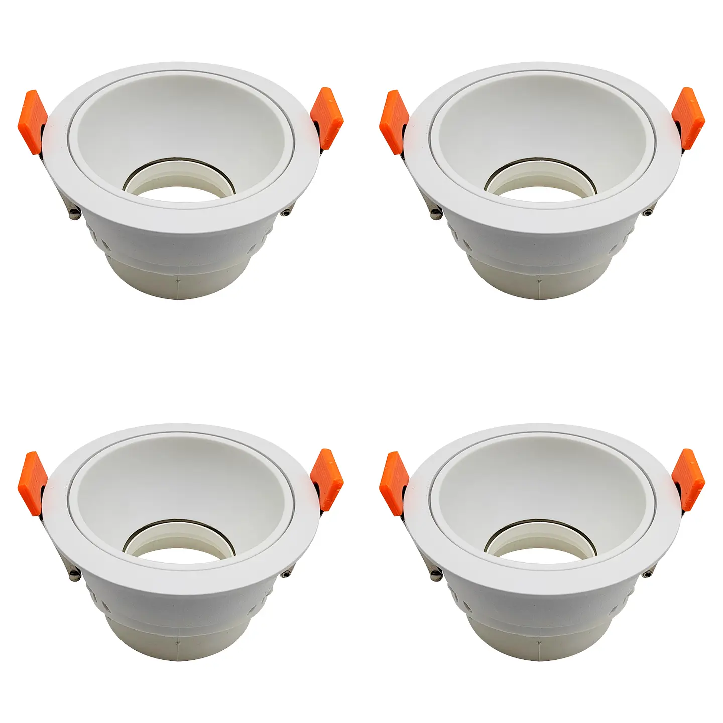 4 Pack Aro Empotrable para Spot c/Sócate GU10, Blanco, LUCERNA 1
