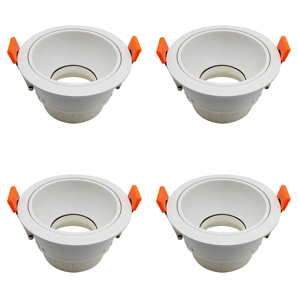 4 Pack Aro Empotrable para Spot c/Sócate GU10, Blanco, LUCERNA 1